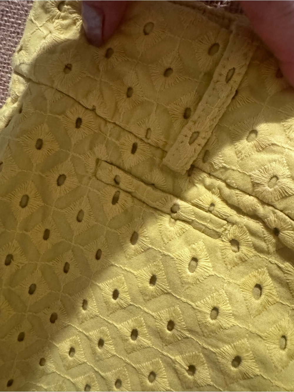 LOFT Yellow Eyelet The Riviera Shorts - Picture 2 of 6